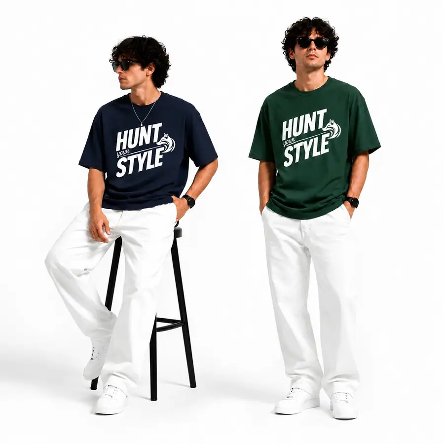 HYS Printed Tee Navy Blue and Forest Green