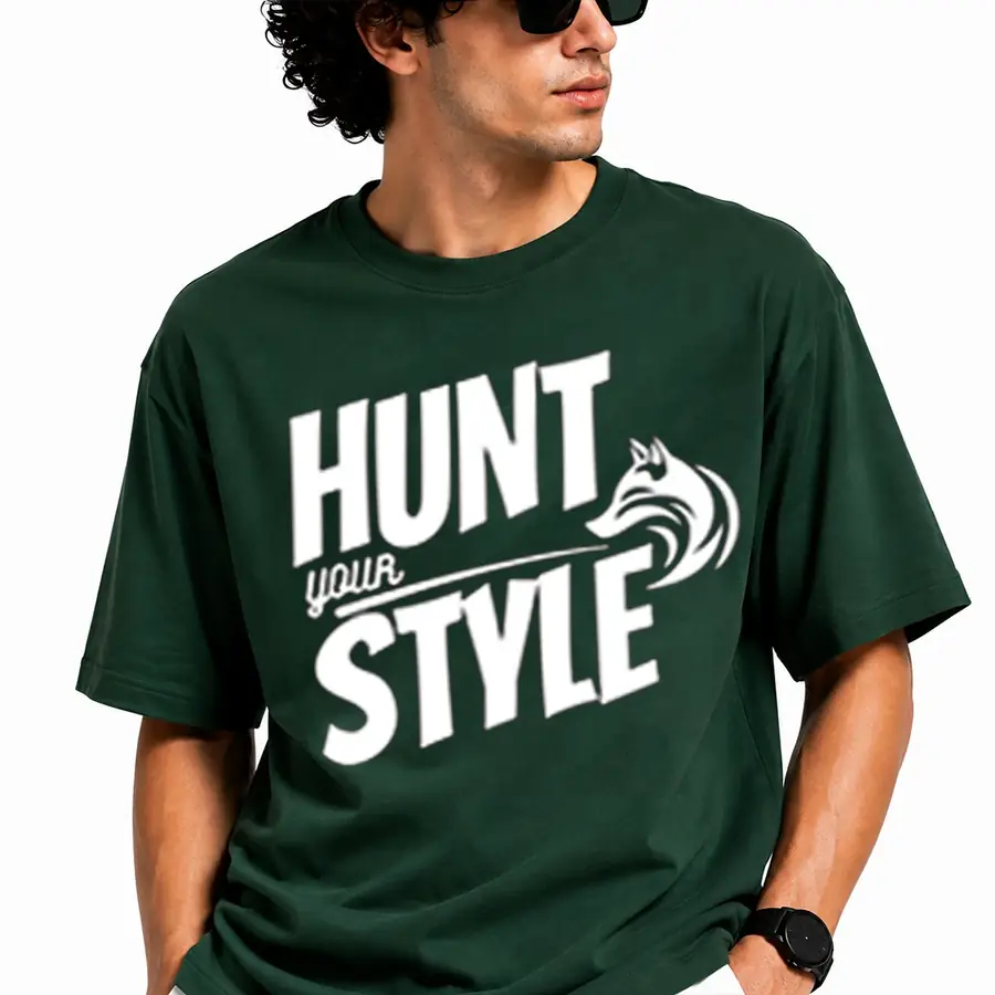 HYS Printed Tee - Forest Green detail