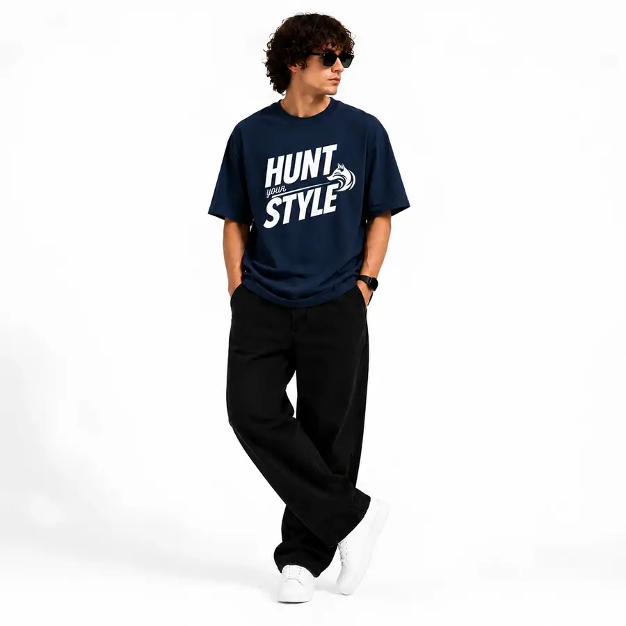 HYS Printed Tee - Navy Blue