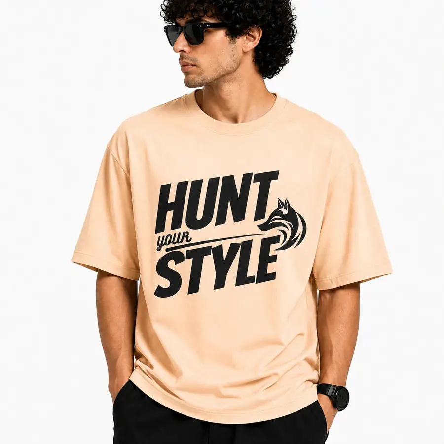 HYS Printed Tee - Taupe detail